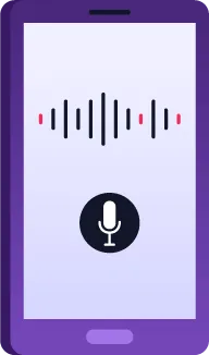 音声入力を表すスマートフォンのイラスト